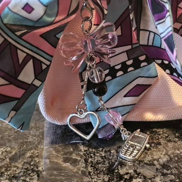 Christian Dior Signature "CD" Clutch w/Crossbody Chain, Twilly, & Charms Added - Picture 11 of 17